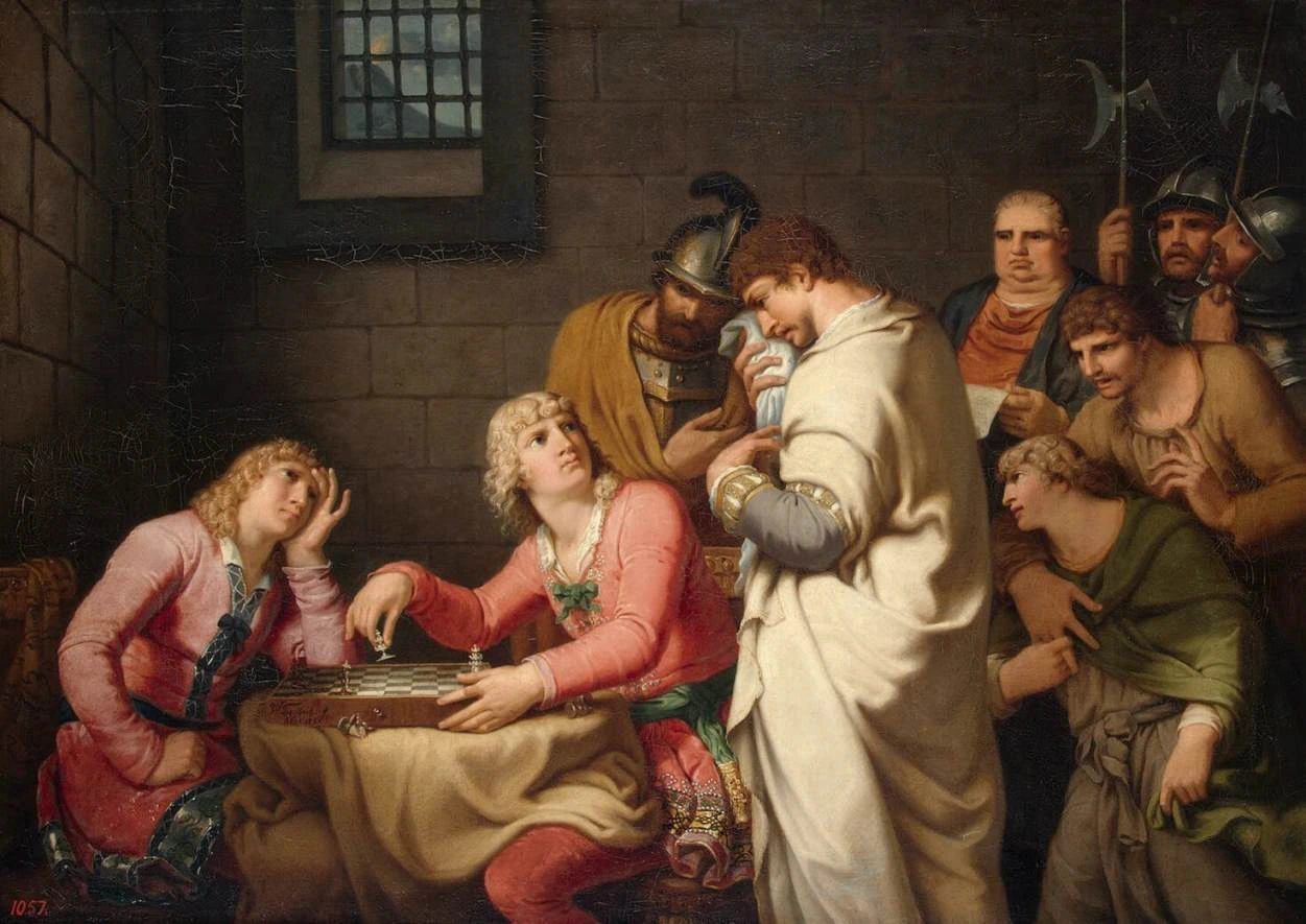 Corradino di Svevia e Federico di Baden vengono informati della loro esecuzione in prigione a Napoli - Hermitage, San Pietroburgo